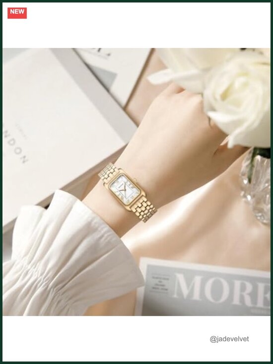 Vintage Roman Dial Gold Steel Bracelet Women\'s Watch Quartz Adjustable